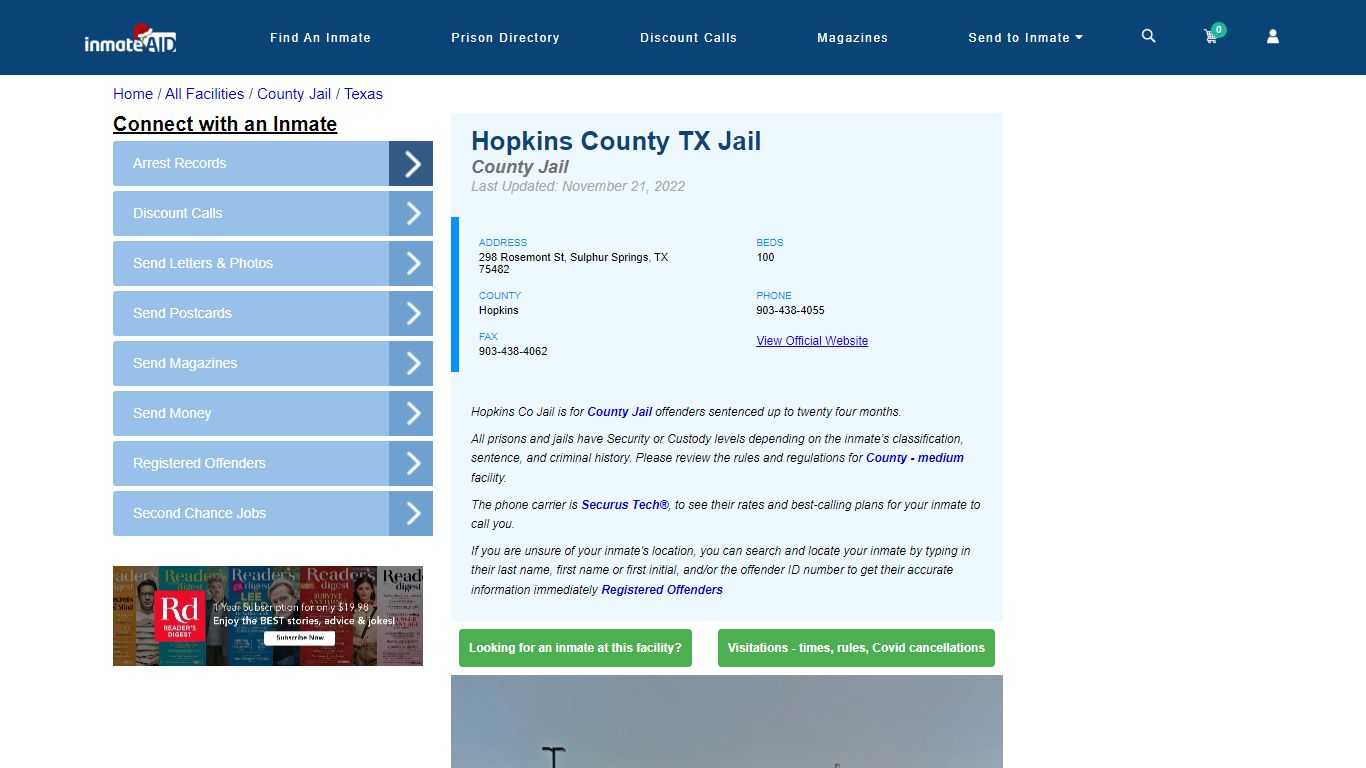 Hopkins County TX Jail - Inmate Locator - Sulphur Springs, TX